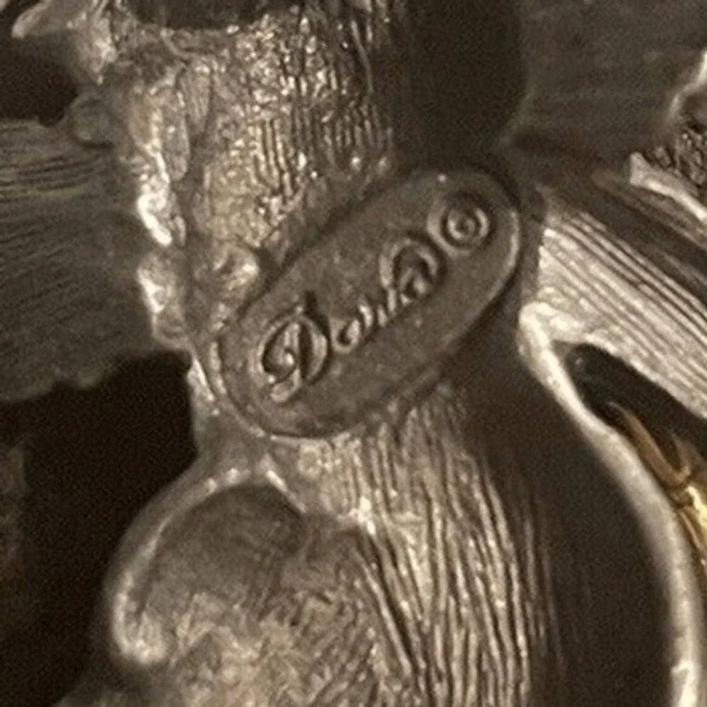 Vintage Danecraft Angel Brooch Silver Tone Cherub‎ Playing Gold Horn Pin